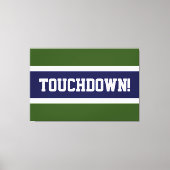 TOUCHDOWN Forest Green White Navy Blue Streifen Leinwanddruck (Vorderseite)