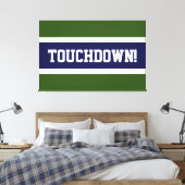 TOUCHDOWN Forest Green White Navy Blue Streifen Leinwanddruck (Insitu (Schlafzimmer))