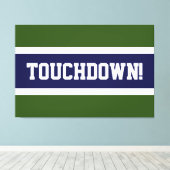 TOUCHDOWN Forest Green White Navy Blue Streifen Leinwanddruck (Insitu (Holzboden))