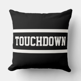 TOUCHDOWN Fun Athletic Sporty Black White Stripes Kissen