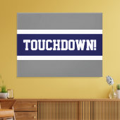 TOUCHDOWN Fun Bold Navy Blue White Gray Streifen Leinwanddruck (Insitu (Wohnzimmer))