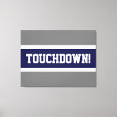 TOUCHDOWN Fun Bold Navy Blue White Gray Streifen Leinwanddruck (Vorderseite)