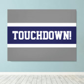 TOUCHDOWN Fun Bold Navy Blue White Gray Streifen Leinwanddruck (Insitu (Holzboden))