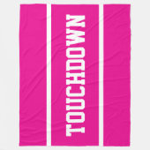 TOUCHDOWN Fun Bright Pink White Football Stripes Fleecedecke (Vorderseite)