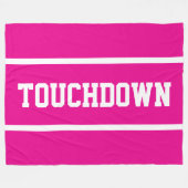TOUCHDOWN Fun Bright Pink White Football Stripes Fleecedecke (Vorderseite (Horizontal))