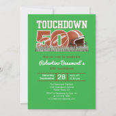 Touchdown Fünfzig Lustiger Fußball 50. Geburtstag Einladung (Vorderseite)
