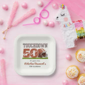 Touchdown Fünfzig Lustiger Fußball 50. Geburtstag Pappteller (Party)