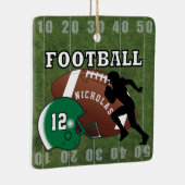 Touchdown für Fußball-Spieler - Green Keramikornament (Rechts)
