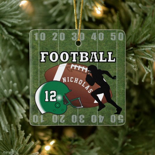 Touchdown für Fußball-Spieler - Green Keramikornament (Baum)