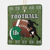 Touchdown für Fußball-Spieler - Green Keramikornament (Links)