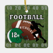 Touchdown für Fußball-Spieler - Green Keramikornament (Vorderseite)