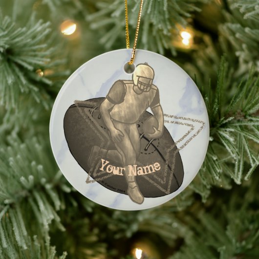 Touchdown-Fußballverzierung Keramik Ornament (Baum)