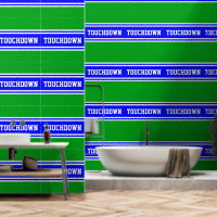 TOUCHDOWN Hellblau Weiß Grün Racing Streifen