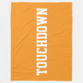 TOUCHDOWN Helles Orange Sportlich Weiße Blockschri Fleecedecke (Vorderseite)