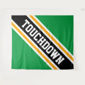 TOUCHDOWN Hellgrüne, schwarz-gelbe schlanke Streif Wandteppich (Vorderseite (Horizontal))