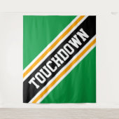 TOUCHDOWN Hellgrüne, schwarz-gelbe schlanke Streif Wandteppich (Vorderseite)