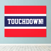 TOUCHDOWN Hellrot Weiße blaue Streifen der Marine Leinwanddruck (Insitu (Holzboden))