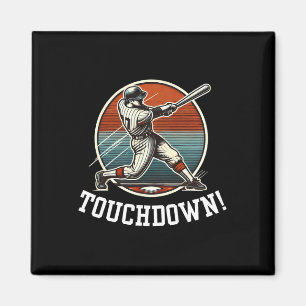 Touchdown Homerun Sports Mash Up Football Baseball Magnet