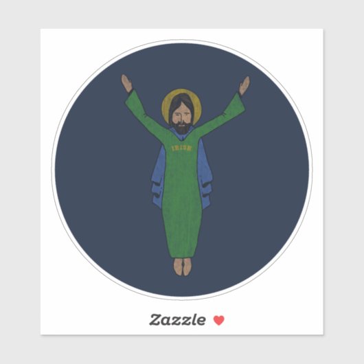 Touchdown Jesus Vintag erschüttert Dunkelblau Aufkleber (Blatt)