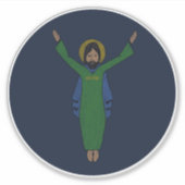 Touchdown Jesus Vintag erschüttert Dunkelblau Aufkleber (Vorderseite)