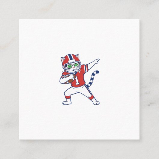 Touchdown-Katze Quadratische Visitenkarte (Vorderseite)