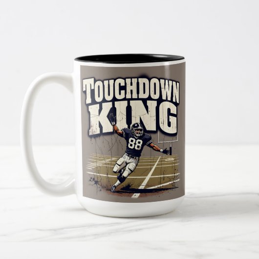 Touchdown King Football Zweifarbige Tasse (Links)