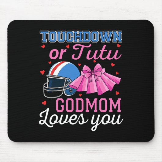 Touchdown oder Tutu Gottmutter liebt dich Fußball Mousepad (Vorne)