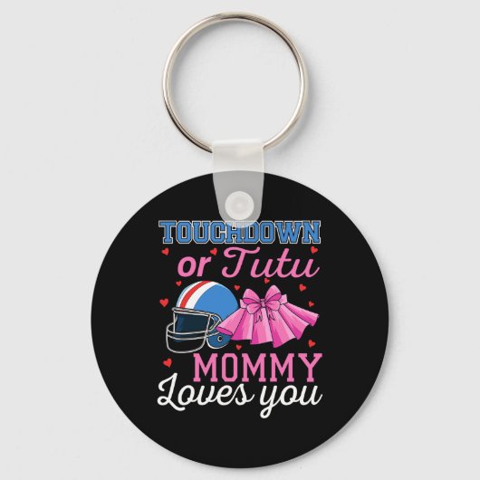 Touchdown oder Tutu Mami liebt dich Fußball Geschl Schlüsselanhänger (Vorderseite)