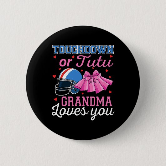 Touchdown oder Tutu Oma liebt dich Football Gende Button (Vorderseite)