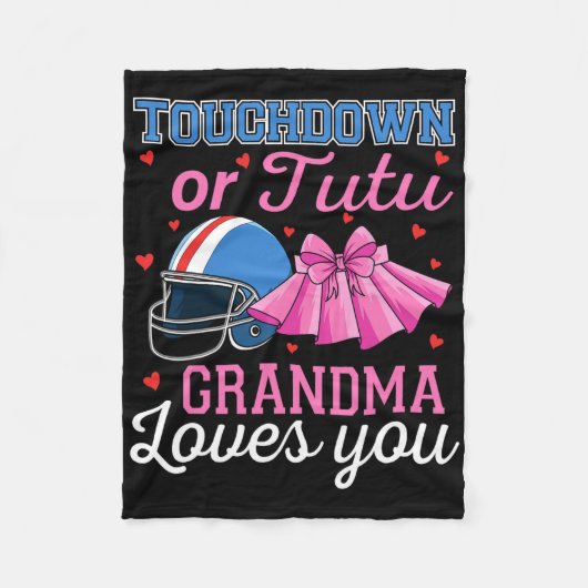 Touchdown oder Tutu Oma liebt dich Football Gende Fleecedecke (Vorderseite)