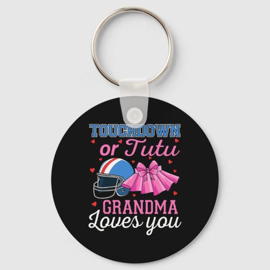 Touchdown oder Tutu Oma liebt dich Fußball Geschle Schlüsselanhänger (Vorderseite)