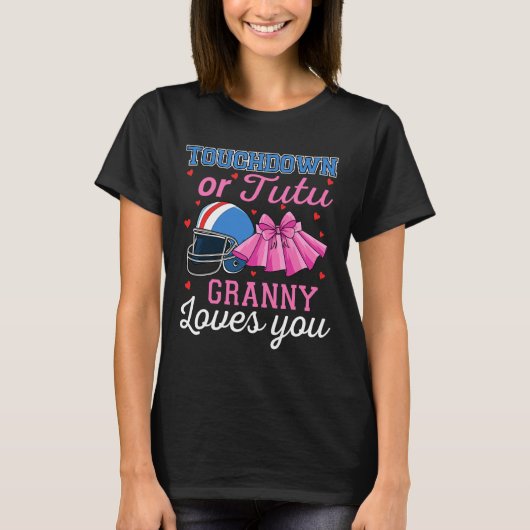 Touchdown oder Tutu Oma liebt dich Fußball Geschle T-Shirt (Vorderseite)
