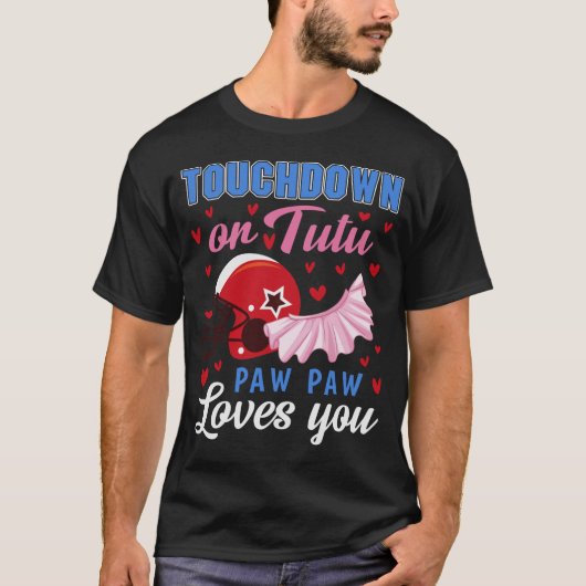 Touchdown oder Tutu Paw Lieben Fußball Größter T-Shirt (Vorderseite)