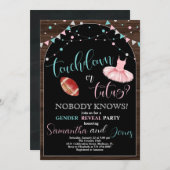 Touchdown oder Tutus Gender Reveal Party Einladung (Vorne/Hinten)