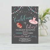 Touchdown oder Tutus Gender Reveal Party Einladung (Stehend Vorderseite)