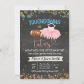 Touchdown oder Tutus Gender Reveitation Einladung (Vorderseite)