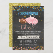 Touchdown oder Tutus Gender Reveitation Einladung (Vorne/Hinten)