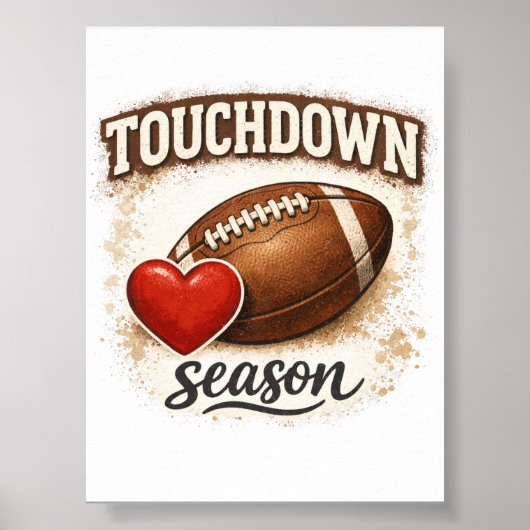 Touchdown Saison Druckbare Digitale Datei zum Down Poster (Vorne)