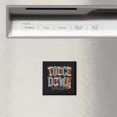 Touchdown-Saison-Spieltag-Karo-Fußballmutter Magnet (In Situ (Geschirrspüler))