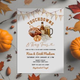 Touchdown Tiny Toes Football Couples Baby Dusche Einladung