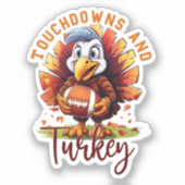 Touchdown und Türkei-Erntedank Aufkleber (Vorderseite)