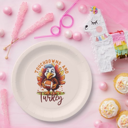 Touchdown und Türkei-Erntedank Pappteller (Party)