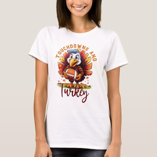 Touchdown und Türkei-Erntedank T-Shirt (Vorderseite)