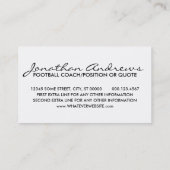 Touchdown! Visitenkarte (Rückseite)