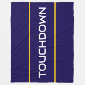 TOUCHDOWN Weißer Text Golden Orange Navy Streifen Fleecedecke (Vorderseite)