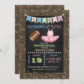 Touchdowns auf Chalkboards oder Tutus-Gender-Übers Einladung (Vorne/Hinten)