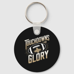Touchdowns für Ruhm Christliches Fußball Männer Ki Schlüsselanhänger