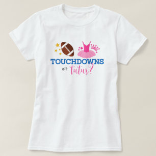 Touchdowns oder Tutus Blue Pink Gender Reveal T-Shirt