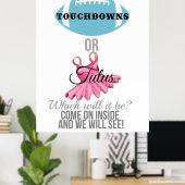 Touchdowns oder Tutus Gender offenbaren Begrüßungs Poster (Heimbüro)