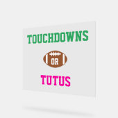 Touchdowns oder Tutus Gender Reveal Acrylschild (Winkel)